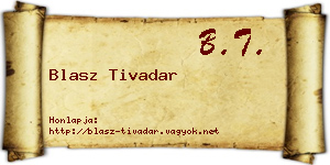 Blasz Tivadar névjegykártya