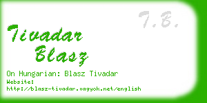 tivadar blasz business card